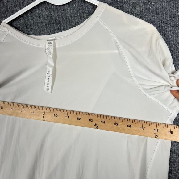 Lululemon White Spilt‎ Open Back Short Sleeve Tee T-Shirt Sz 6 - Picture 8 of 8